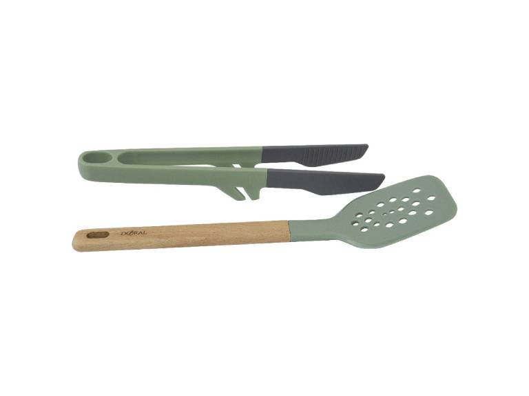 Set Untensilios de Cocina 2 Piezas Espátula + Pinza