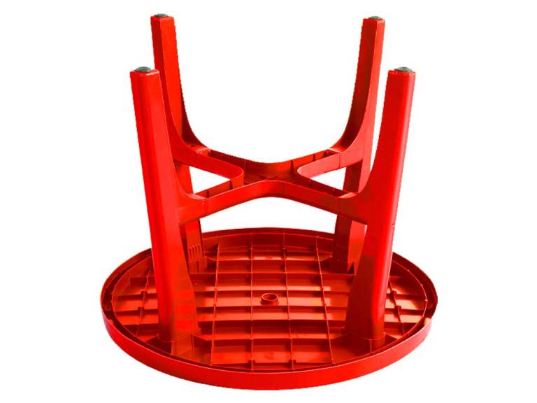 Mesa Plástica Redonda Roja