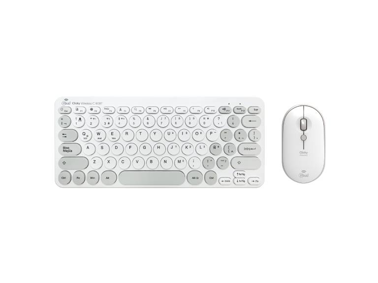 Kit Teclado y Mouse Mini Bluetooth Mlab C80BT White-Gray