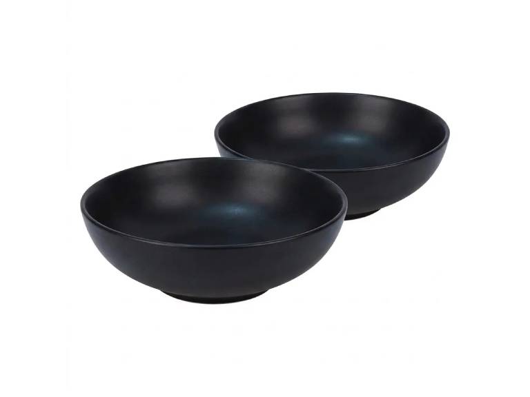 Set 2 Bowls de Ensalada Doral Porto Cervo 23.3 cm Cerámica Negra