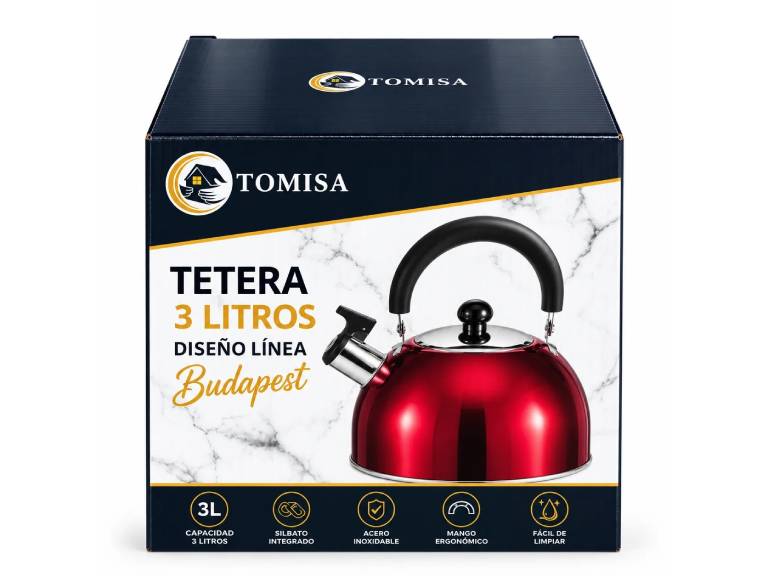 Tetera Tomisa 3 Litros Línea Budapest Rojo