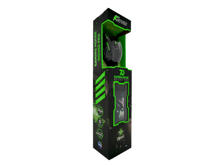 Kit Mouse Gamer Mousepad Ergonómico Verde