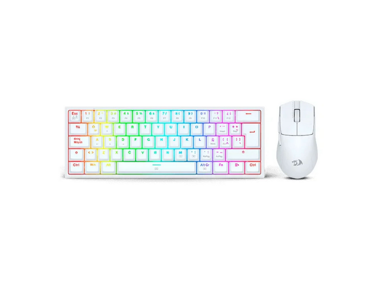 Kit Redragon Mouse Teclado Gamer Profesional Blanco